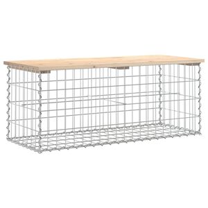 vidaXL Ławka ogrodowa, gabion, 103x44x42 cm, lite drewno sosnowe