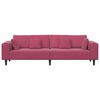 vidaXL Sofa z poduszką Czerwone wino 250 x 77 x 76 cm Aksamit