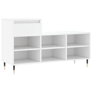 vidaXL P&oacute;łka na buty, biała, 102x36x60 cm, materiał drewnopochodny
