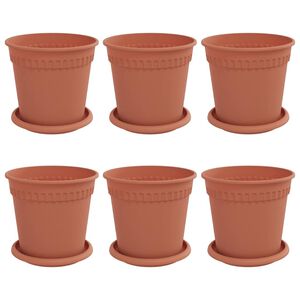 vidaXL Doniczki 6 pcs Czerwony ceglasty &Oslash; 17 x 14 cm
