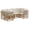 vidaXL Zestaw sof na zewnątrz z poduszką 6 pcs naturalny Poliester