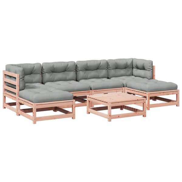 vidaXL 7-cz. zestaw wypoczynkowy do ogrodu, z poduszkami, daglezja