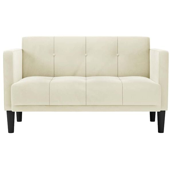 vidaXL Sofa dwuosobowa kremowa 111 cm aksamitna