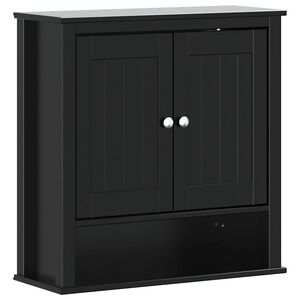vidaXL Wisząca szafka łazienkowa BERG, czarna, 69,5x27x71,5 cm, drewno