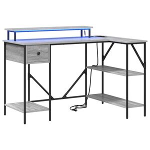 vidaXL Biurko Szary Sonoma 120 x 79 x 86,5 cm Materiał drewnopochodny