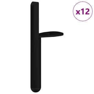 vidaXL N&oacute;żki meblowe 12 szt. Czarny 66 x 36 x 160 mm Żelazo