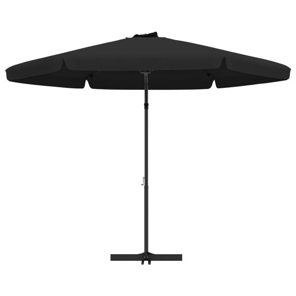 vidaXL Parasol ogrodowy na stalowym słupku, 300 cm, czarny