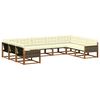 vidaXL Zestaw sof na zewnątrz z poduszką 9 pcs Naturalny i Kremowy
