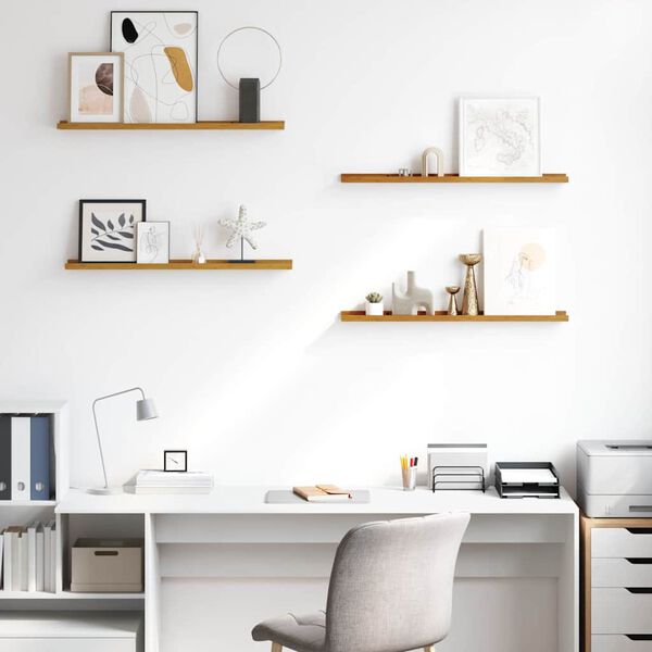 vidaXL P&oacute;łka ścienna z p&oacute;łką 4 pcs Beżowy 80 x 9 x 3 cm