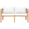 vidaXL Ławka ogrodowa z kremowymi poduszkami, lite drewno tekowe