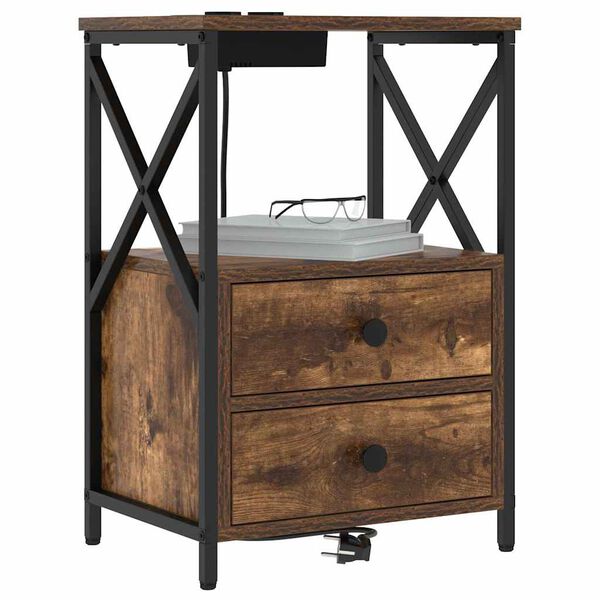 vidaXL Szafka Nocna z szufladą Dąb wędzony 40 x 31 x 60 cm