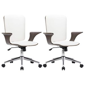 vidaXL Krzesła Obrotowe do Biura 2 szt. Ekosk&oacute;ra 69 x 61 x 104 cm
