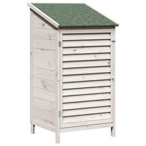 vidaXL Shed ogrodowy Biały 59,5 x 56 x 113,5 cm Drewno Świerkowe