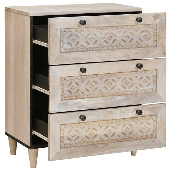 vidaXL Bufet z szufladą Biały 60 x 33 x 75 cm lite drewno mango