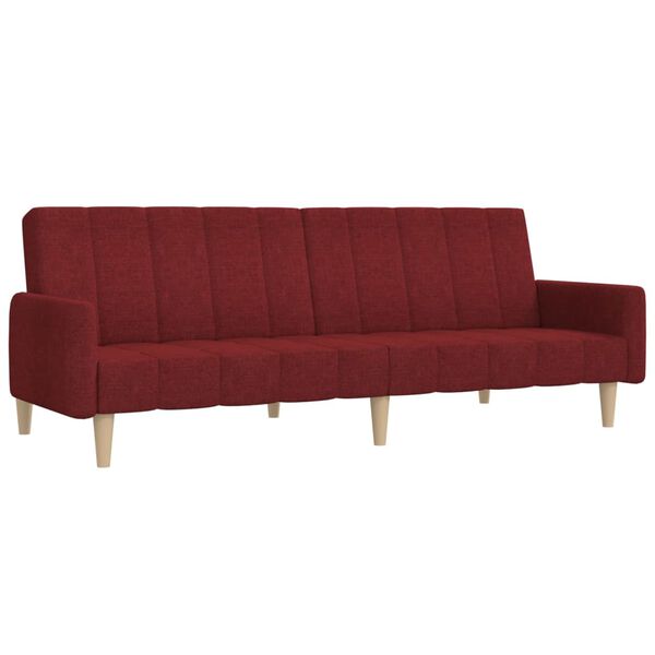 vidaXL 2-osobowa kanapa, winna czerwień, tapicerowana tkaniną