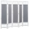 vidaXL Parawan 5-panelowy, szary, 175 x 165 cm, tkanina