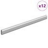 vidaXL Drążek do szafy 12 szt. Srebrny 371,5 x 15 x 29 mm