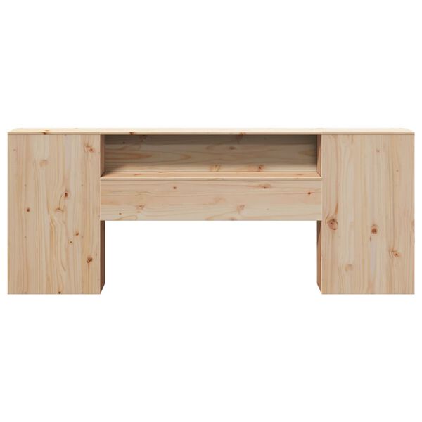 vidaXL Wezgłowie do ł&oacute;żka, z p&oacute;łkami, 200 cm, lite drewno sosnowe