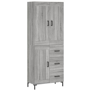 vidaXL Witrynka szary dąb sonoma 69,5x34x180cm materiał drewnopochodny