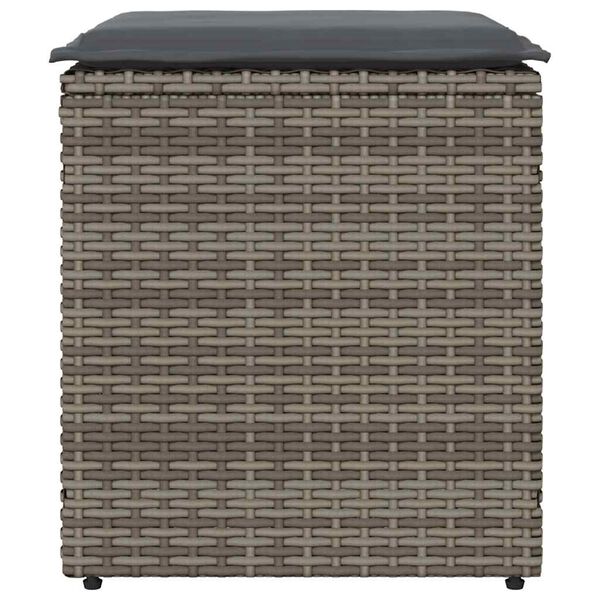 vidaXL Taborety ogrodowe z poduszkami 2 szt. Szare Polirattan