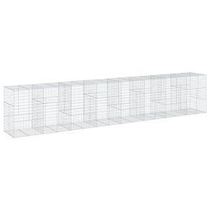 vidaXL Kosz gabionowy z pokrywą, 800x100x150 cm, galwanizowane żelazo