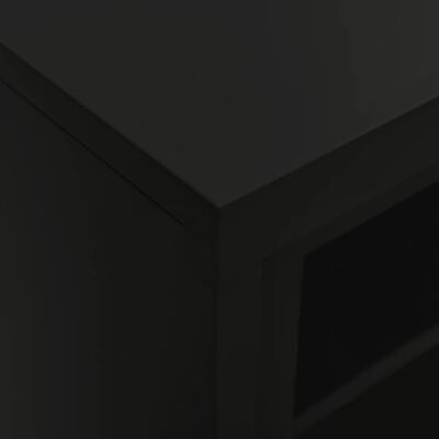 vidaXL Szafka z drzwiczkami przesuwnymi, czarna, 90x40x90 cm, stalowa