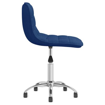 vidaXL Obrotowe krzesło stołowe, niebieskie, obite tkaniną