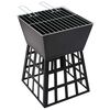 vidaXL Palenisko i grill 2-w-1, 34 x 34 x 48 cm, stal