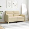 vidaXL 2-osobowa sofa, kremowa, 120 cm, tapicerowana tkaniną
