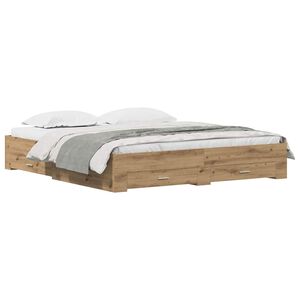 vidaXL Ramka ł&oacute;żka Dąb rzemieślniczy 180 x 200 cm Drewno inżynieryjne