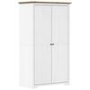 vidaXL Szafa BODO, biało-brązowa, 99x53,5x173 cm, lite drewno sosnowe