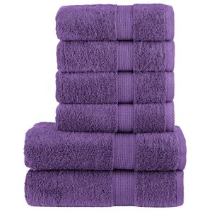 vidaXL 6-cz. zestaw ręcznik&oacute;w premium SOLUND, fioletowy, 600 g/cm&sup2;