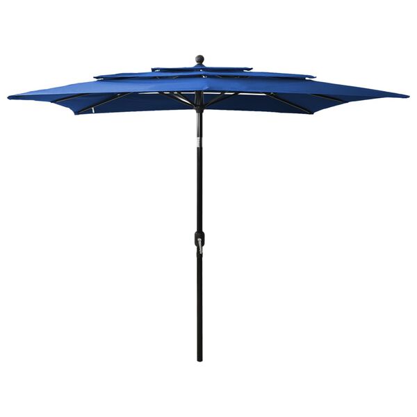 vidaXL 3-poziomowy parasol na aluminiowym słupku, niebieski, 2,5x2,5 m