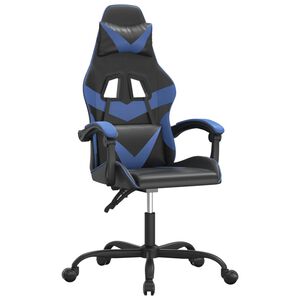 vidaXL Fotel gamingowy, obrotowy, czarno-niebieski, sztuczna sk&oacute;ra