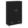 vidaXL Highboard Czarny Dąb 69,5 x 31 x 115 cm Drewno inżynieryjne