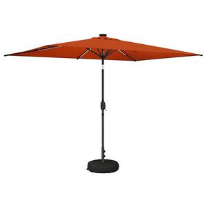 vidaXL Parasol ogrodowy z oświetleniem LED i podstawą 200 x 300 cm