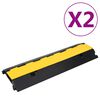 vidaXL Najazdy kablowe, 2-kanałowe, 2 szt., 100 cm, gumowe