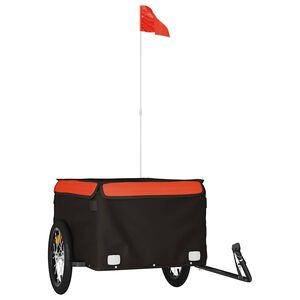 vidaXL Przyczepka rowerowa, czarno-pomarańczowa, 45 kg, żelazo