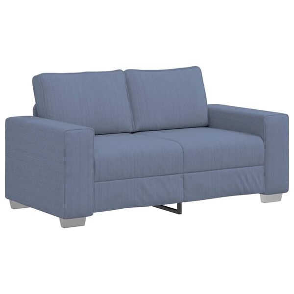 vidaXL Sofa dwuosobowa niebieska 160x77x82 cm tkanina sztruksowa
