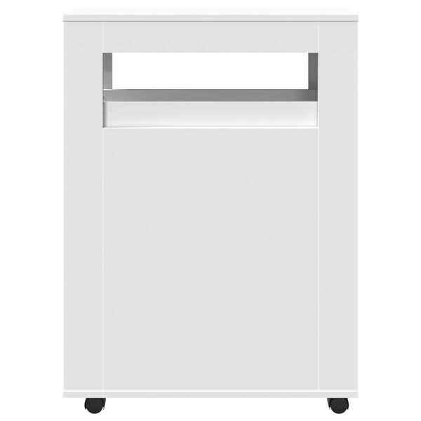 vidaXL Wąska szafka łazienkowa na k&oacute;łkach, biała