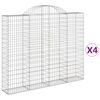 vidaXL Kosze gabionowe, 4 szt, 200x30x160/180 cm, galwanizowane żelazo