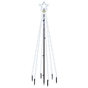 vidaXL Choinka z kołkiem gruntowym, 108 zimnych białych LED, 180 cm
