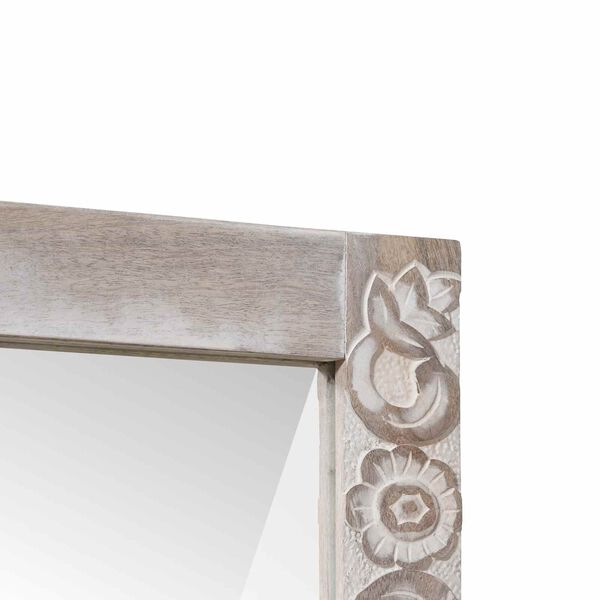 vidaXL Lustro łazienkowe Biały 70 x 50 x 2,5 cm Drewno z mango