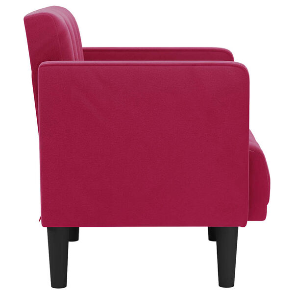 vidaXL Sofa Fotel z Podłokietnikami Wino Czerwone 53 cm Aksamit
