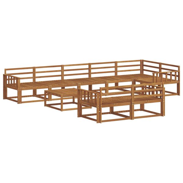 vidaXL Zestaw sof na zewnątrz 9 pcs Naturalny Lite Drewno Akacji