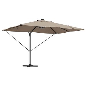 vidaXL Parasol plażowy Ze LED Lights Ciemnoszary 352 x 251 x 265 cm