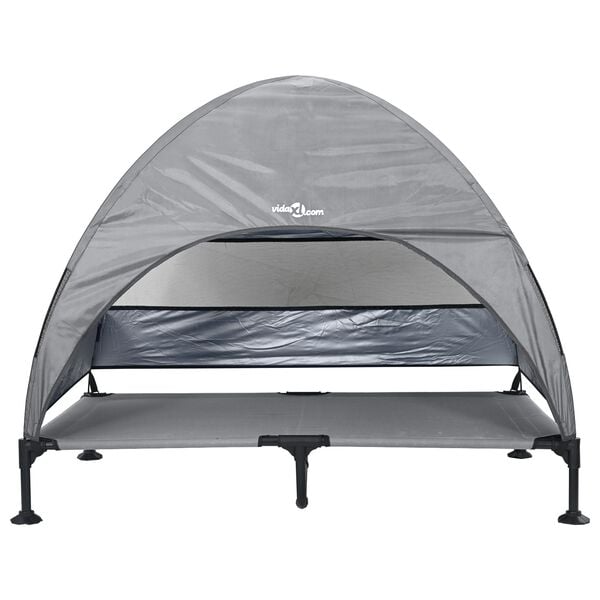 vidaXL Podnóżka dla psa Jasnoszary 127 x 81 x 108 cm Tkanina i Stal