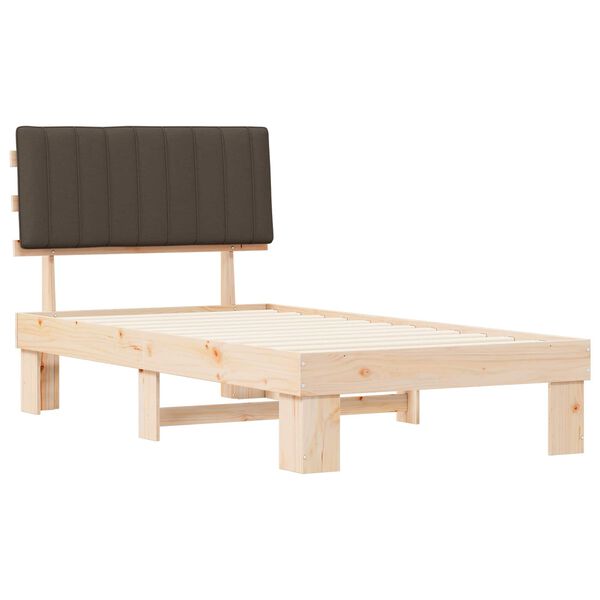 vidaXL Ramka łóżka z tapicerowanym wezgłowiem Ciemnoszary 100 x 200 cm