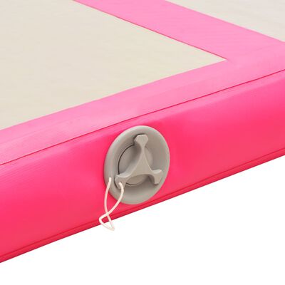 vidaXL Mata gimnastyczna z pompką, 500x100x10 cm, PVC, różowa