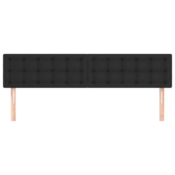 vidaXL Zagł&oacute;wki do ł&oacute;żka, 2 szt., czarny, 90x5x78/88cm, sztuczna sk&oacute;ra